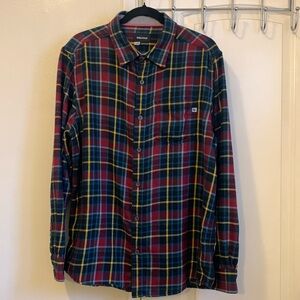 Marmot Fairfax Midweight Men's Team Red Plaid Flannel Shirt Size L